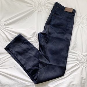 H&M Dark Blue Silk Regular Waist Skinny Jeans